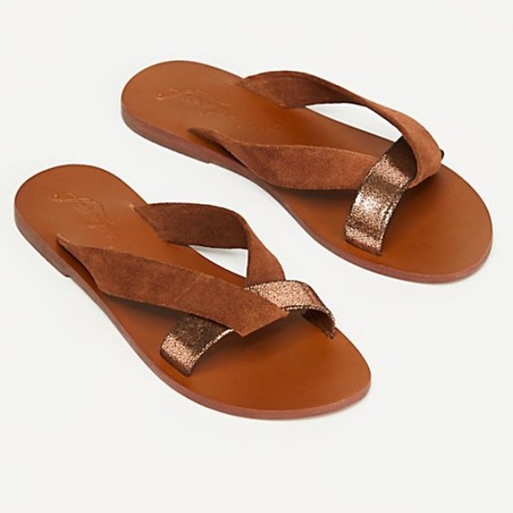 Free People Shoes - Free People Tucson Slide Sandal - Copper Combo